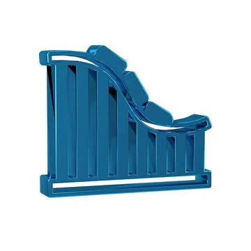 Blue Roller coaster icon isolated on transparent background. Amusement park.. Stockillustratie
