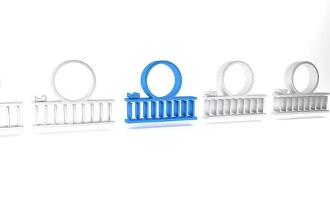 Blue Roller coaster icon isolated on white background. Amusement park. Childr イラスト素材