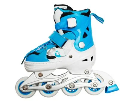 Blue roller skates Stock Photos