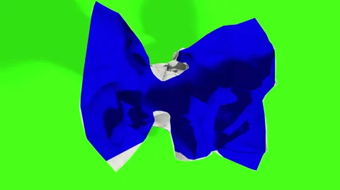 Blue, rolling crumpled paper effect, with chroma key green screen background Video stock 65010149