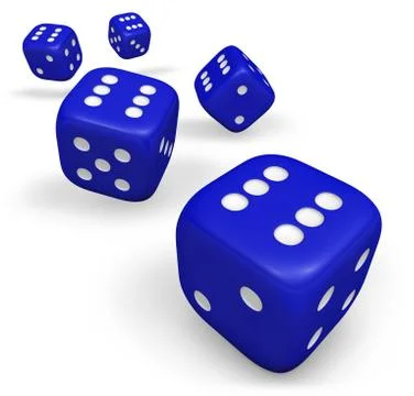 Blue Rolling Dice Stock Illustration
