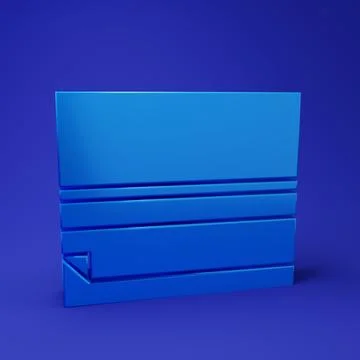 Blue Rolling paper icon isolated on blue background. Minimalism concept. 3D.. Stock Illustration