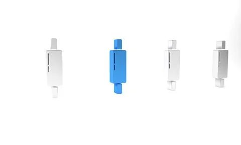 Blue Rolling pin icon isolated on white background. Minimalism concept. 3D .. Illustration