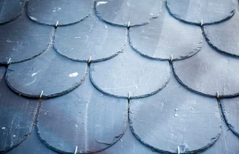 Blue roofer in a house texture Stock Photos