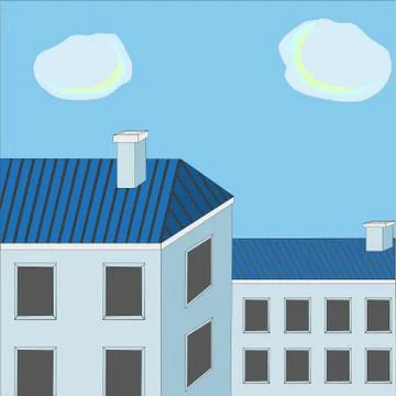 Blue roofs 스톡 일러스트