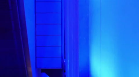 A blue room with a small hallway Stock Footage 49442004