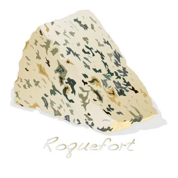 Blue roquefort cheese Stock Illustration