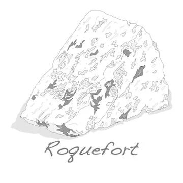 Blue roquefort cheese Stock Illustration