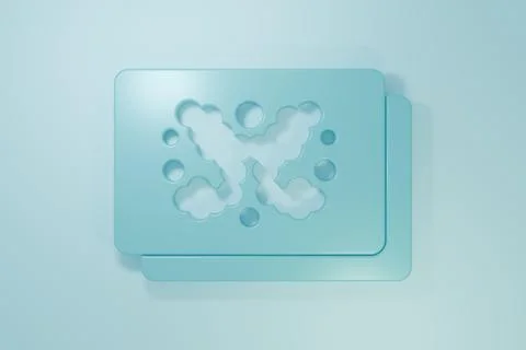 Blue Rorschach test icon isolated on blue background. Psycho diagnostic ink.. Illustrazione stock