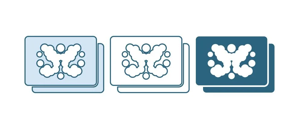 Blue Rorschach test icon isolated on white background. Psycho diagnostic in.. Stock Illustration