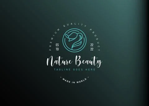 Blue rose logo design. Vector illustration of abstract blue rose monoline des Illustration