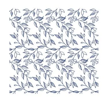 Blue rose seamless pattern Stock Illustration