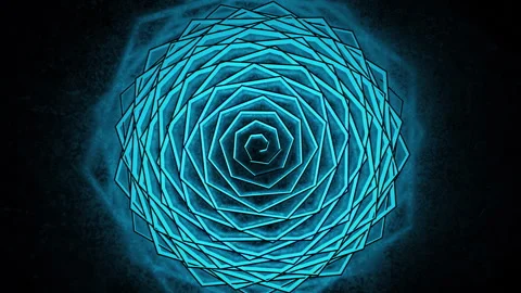 Blue Rosette Spiral Pattern Background Animation 動画素材 300147073