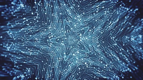 Blue Rotating Abstract Star Stock Footage 152945155