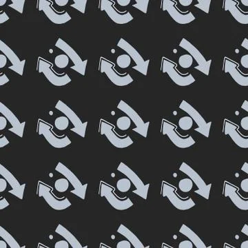 Blue rotating arrows seamless pattern. Dark background. Geometric style. イラスト素材