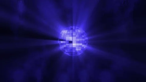 Blue Rotating Disco Ball Stock Footage 85190534