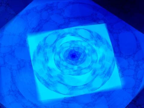 Blue rotating fractal objects Stock Illustration