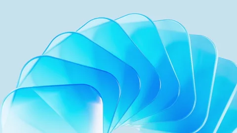 Blue rotating glass background video, 3d rendering. Stock Footage 336143285