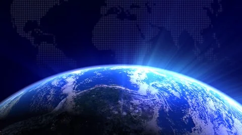 Blue Rotating Globe 3 HD Video stock 1085793