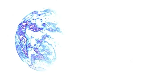 Blue Rotating Hemisphere on White Background Video stock 133304094