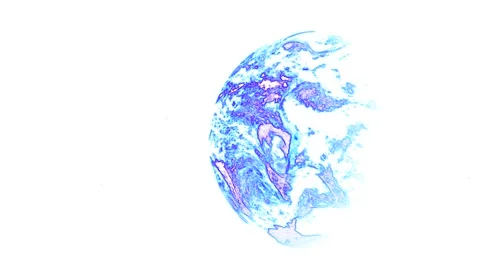 Blue Rotating Hemisphere on White Background A Stock Footage 133569505