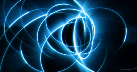 Blue rotating light circles with shine, animation, 4k Stock Footage 88779925