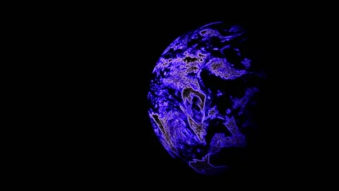 Blue Rotating Planet A Stock Footage 133393617