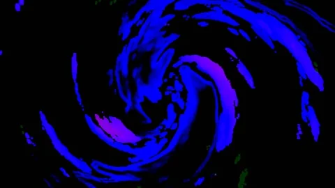 Blue Rotating Spiral on a Black Background Video stock 131332189