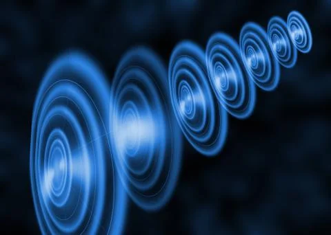 Blue round abstract background Illustrazione stock