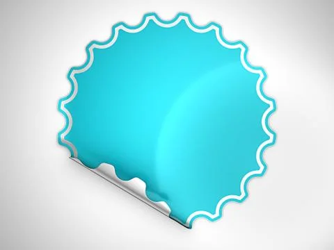 Blue round bent label or sticker over grey イラスト素材