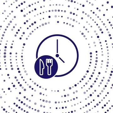 Blue Round the clock delivery icon isolated on white background. Abstract circle Stock Illustration