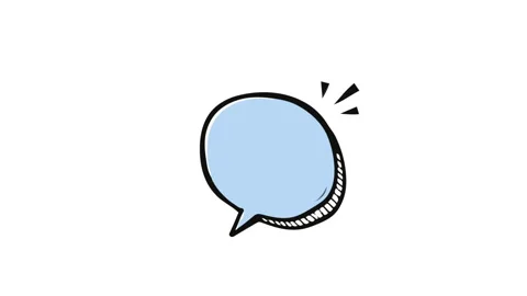 Blue Round Comic Speech Bubble Animated White 動画素材 339561173