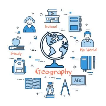 Blue round concept - Geography Stock Illustration
