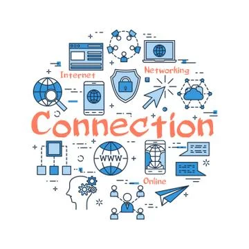 Blue round CONNECTION concept イラスト素材