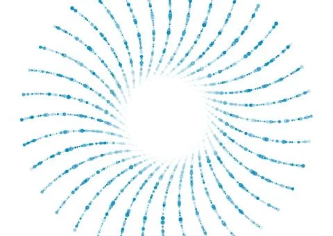 Blue round dotted lines abstract futuristic tech background Illustrazione stock