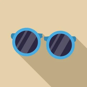 Blue round frame sunglasses casting long shadow Stock Illustration