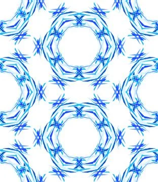 Blue round kaleidoscopic pattern Stock Illustration