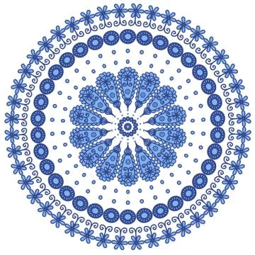 Blue round lace Stock Illustration