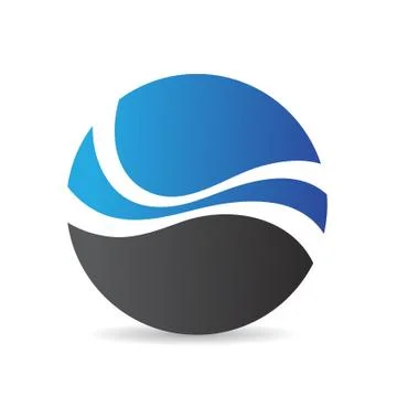 Blue round logo icon Stock Illustration