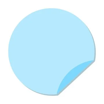Blue Round Paper Sticker Vector Illustration Stock Illustration