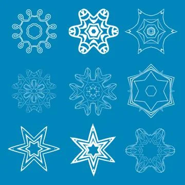 Blue Round Patterns Stock Illustration