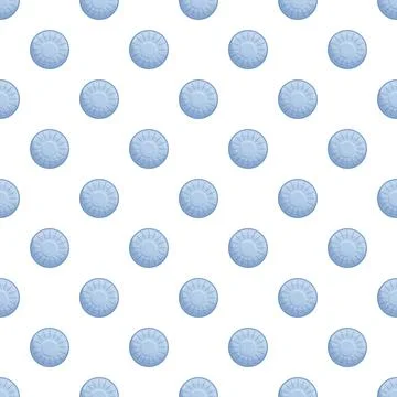 Blue round pills seamless pattern for medicine and health Illustrazione stock