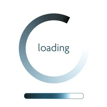 Blue round progress indicator on website or mobile app Illustrazione stock