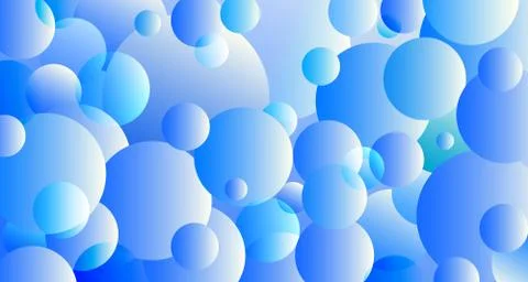Blue round shapes bubbles light fun background Stock Illustration