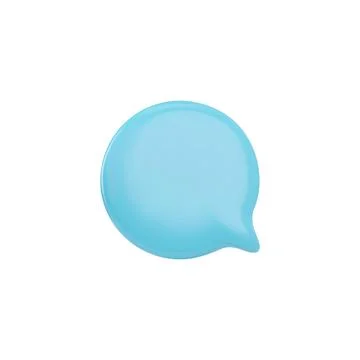 Blue round speech bubble, 3D vector art on isolated background. 스톡 일러스트