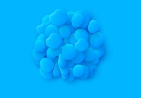 Blue Round sphere isolated background. Design elements of the liquid rounded  Stock Illustration