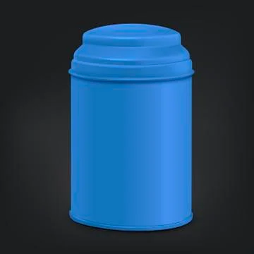 Blue round tin packaging Stock Illustration