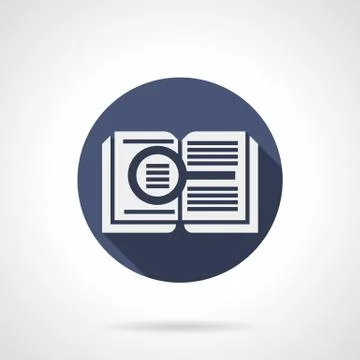 Blue round vector icon for e-library Stock Illustration