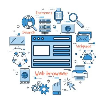 Blue round WEB BROWSER イラスト素材