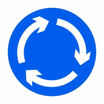Blue Roundabout Sign Stock Illustration
